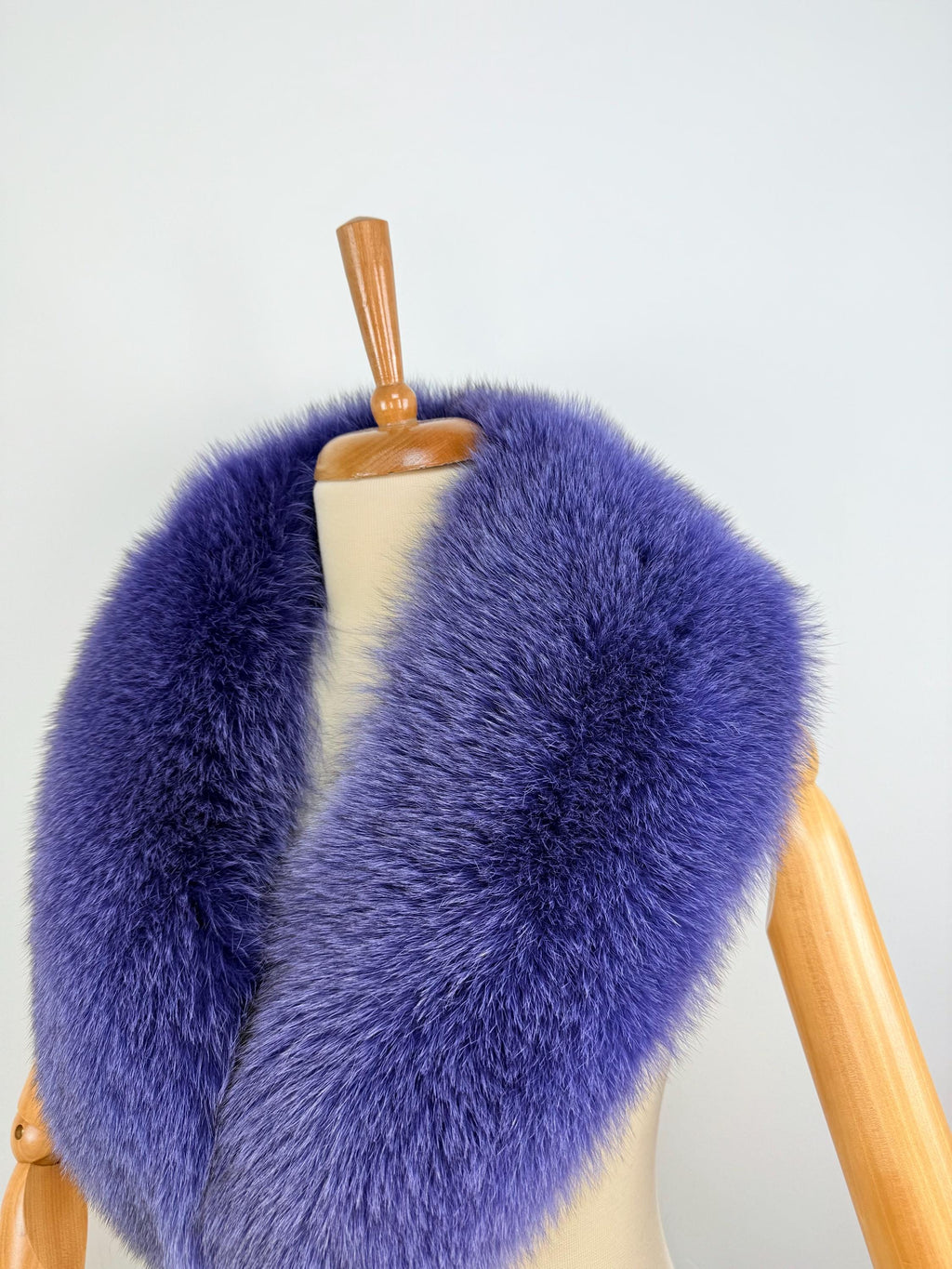 Deep Violet Fox Fur Collar – Real Fur Collar, Handmade in Greece, Luxury Neck Accessory