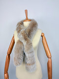 Luxury Beige Fox Fur Scarf – Real Fur, Handmade in Greece, Elegant Winter Scarf