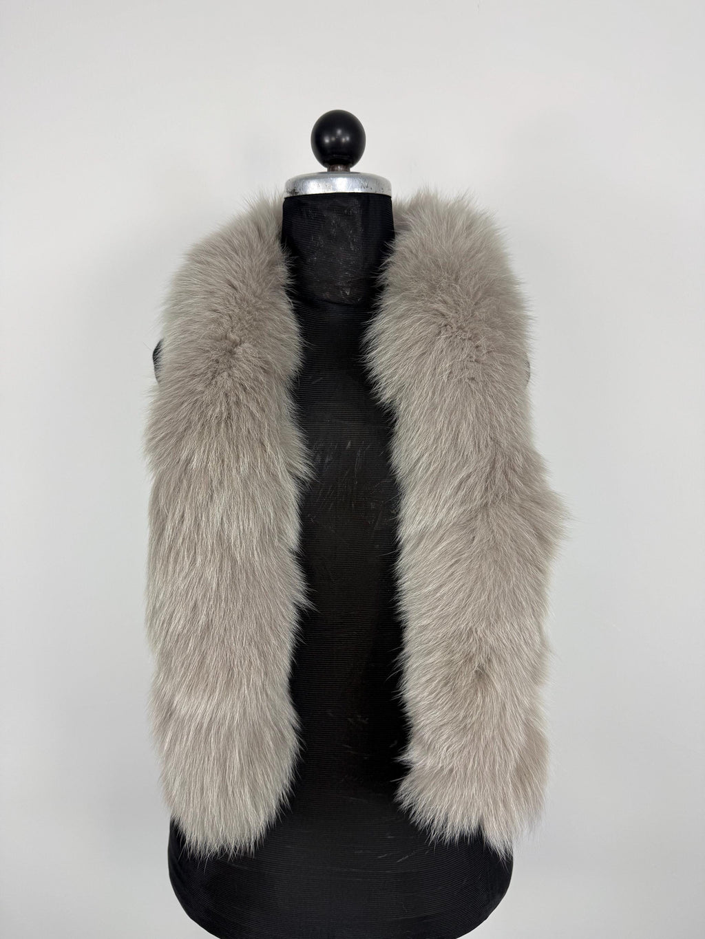 Gray Fox Fur Scarf – Real Fur Scarf, Handmade in Greece, Luxury Winter Scarf