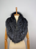 Dark Gray Fox Fur Collar – Real Fur Collar, Handmade in Greece, Luxury Neck Accessory