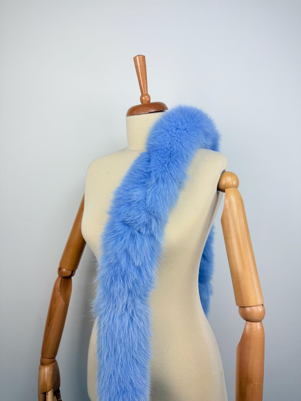 Luxury Blue Fox Fur Scarf - Real Fur Neck Warmer