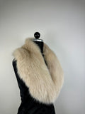 Luxury Beige Fox Fur Collar: Real Fur Stole