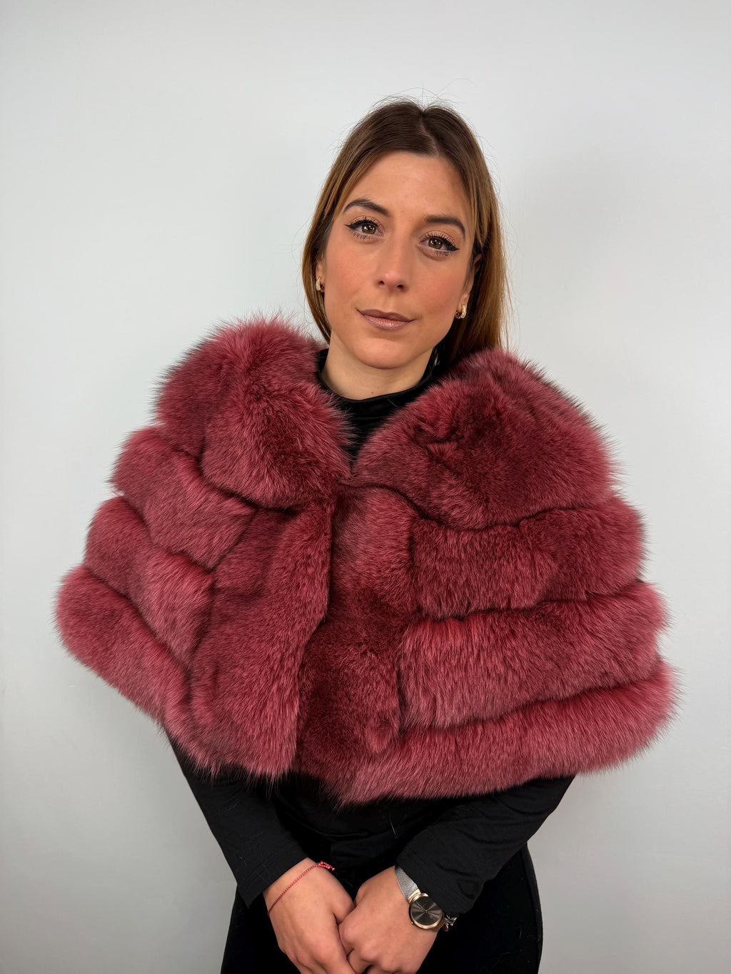 Red Fox Fur Stole: Luxury Fur Shawl Evening Dress