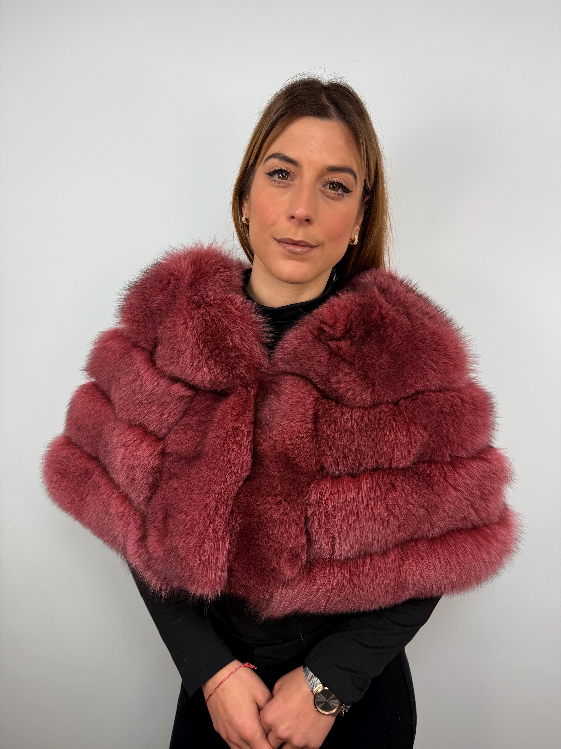 Red Fox Fur Stole: Luxury Fur Shawl Evening Dress