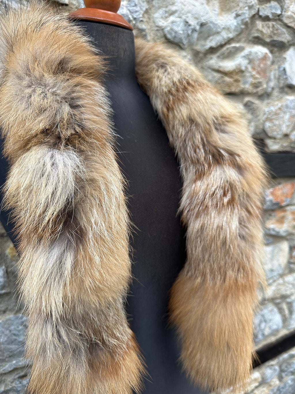 Luxury Gold Fox Fur Scarf – Real Fur, Handmade in Greece, Elegant Winter Scarf