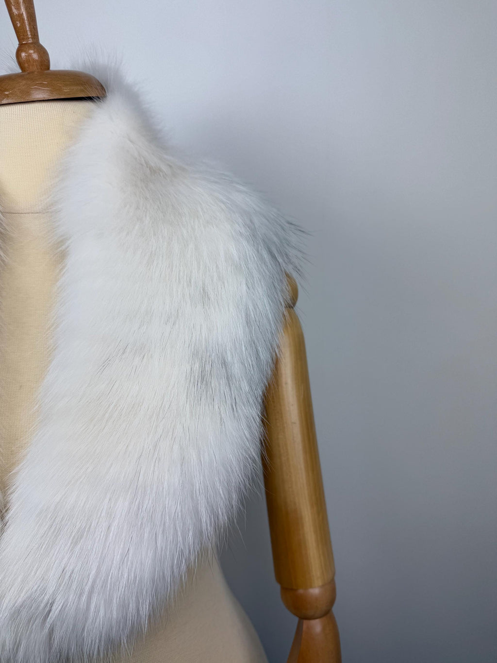Genuine White Fox Fur Collar: Handmade Luxury Fur Stole