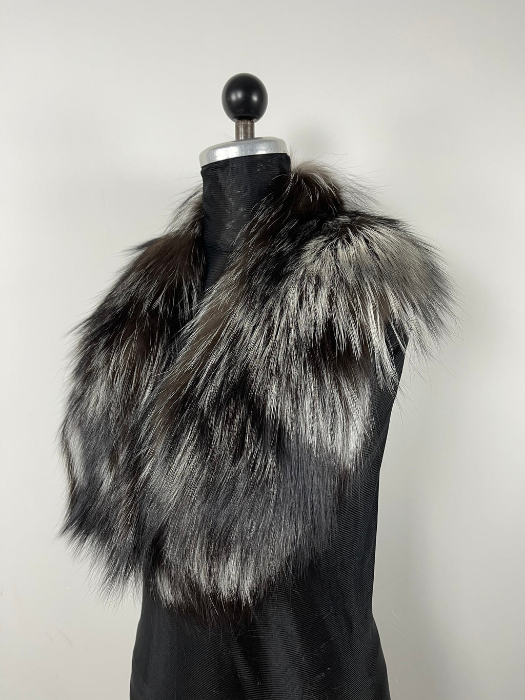 Silver Fox Fur Collar – Real Fur Collar, Handmade in Greece, Luxury Neck Accessory