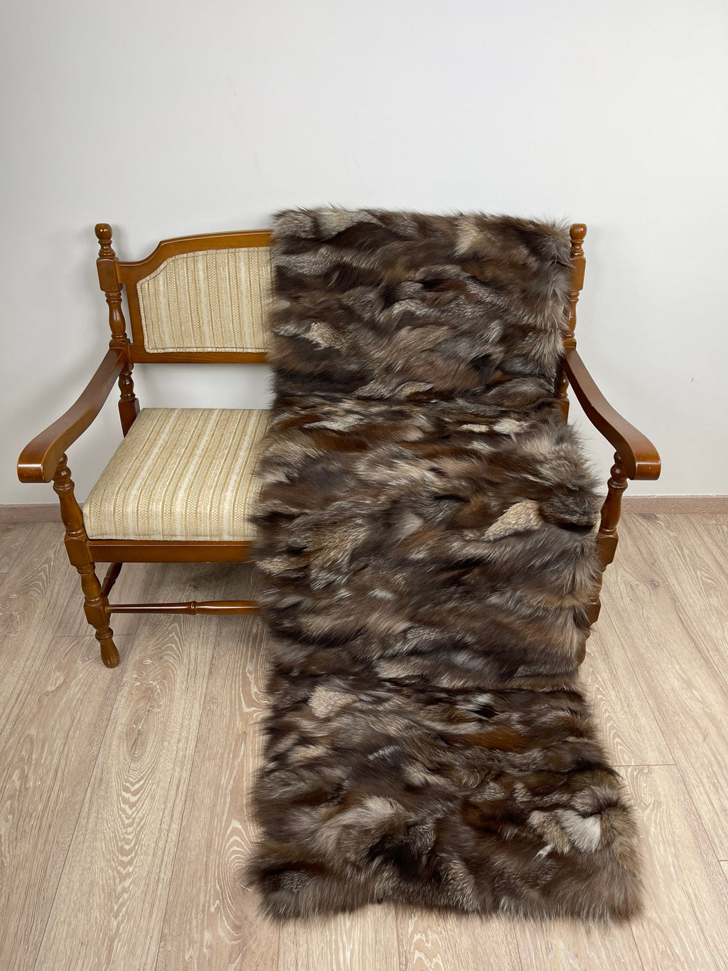 Crystal Fox Fur Blanket – Real Fur Throw, Handmade in Greece, Luxury Fur Bedspread