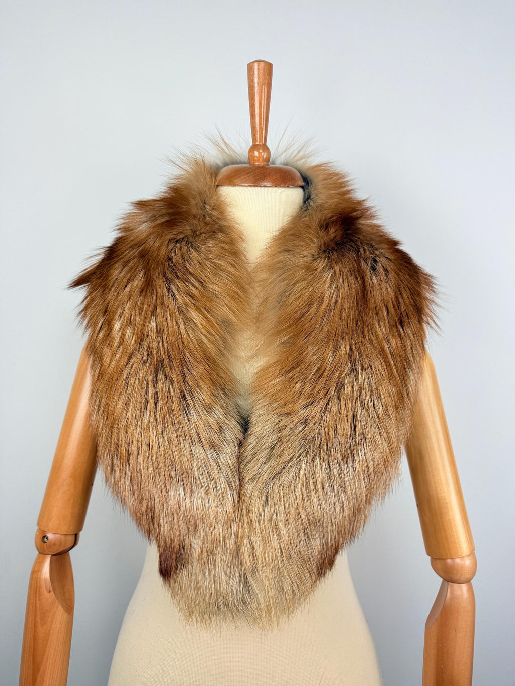 Gold Fox Fur Collar – Real Fur Collar, Handmade in Greece, Luxury Neck Accessory
