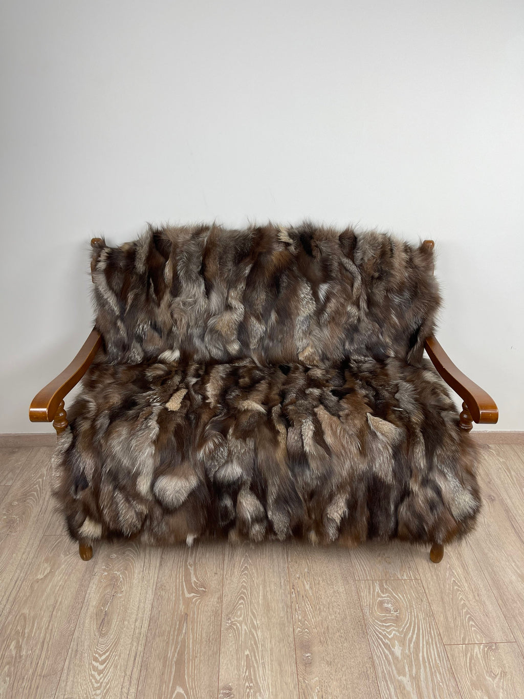 Crystal Fox Fur Blanket – Real Fur Throw, Handmade in Greece, Luxury Fur Bedspread