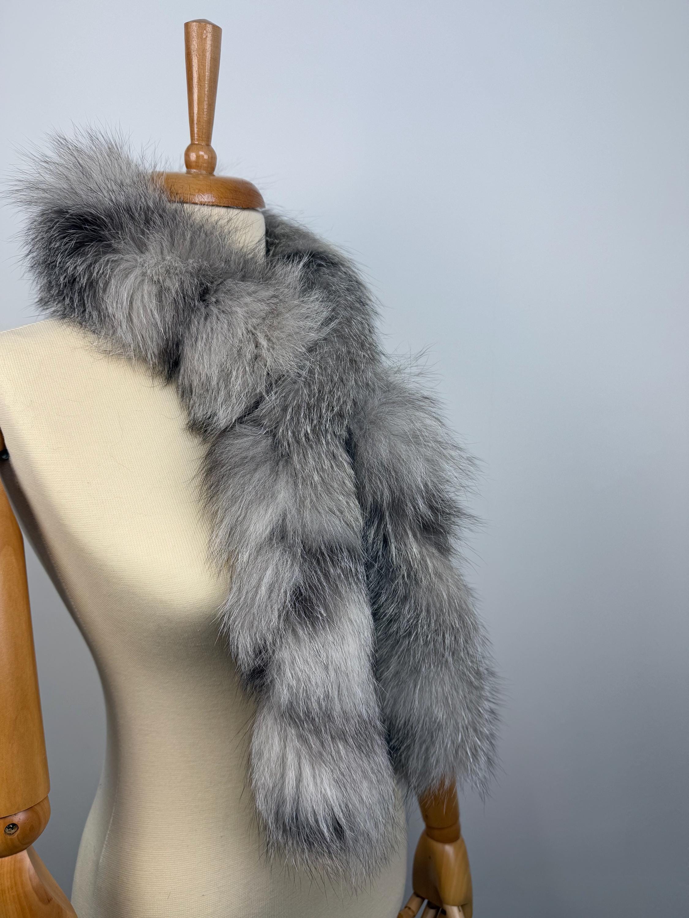 Real Frost Fox Fur Scarf - Warm Fluffy Fur