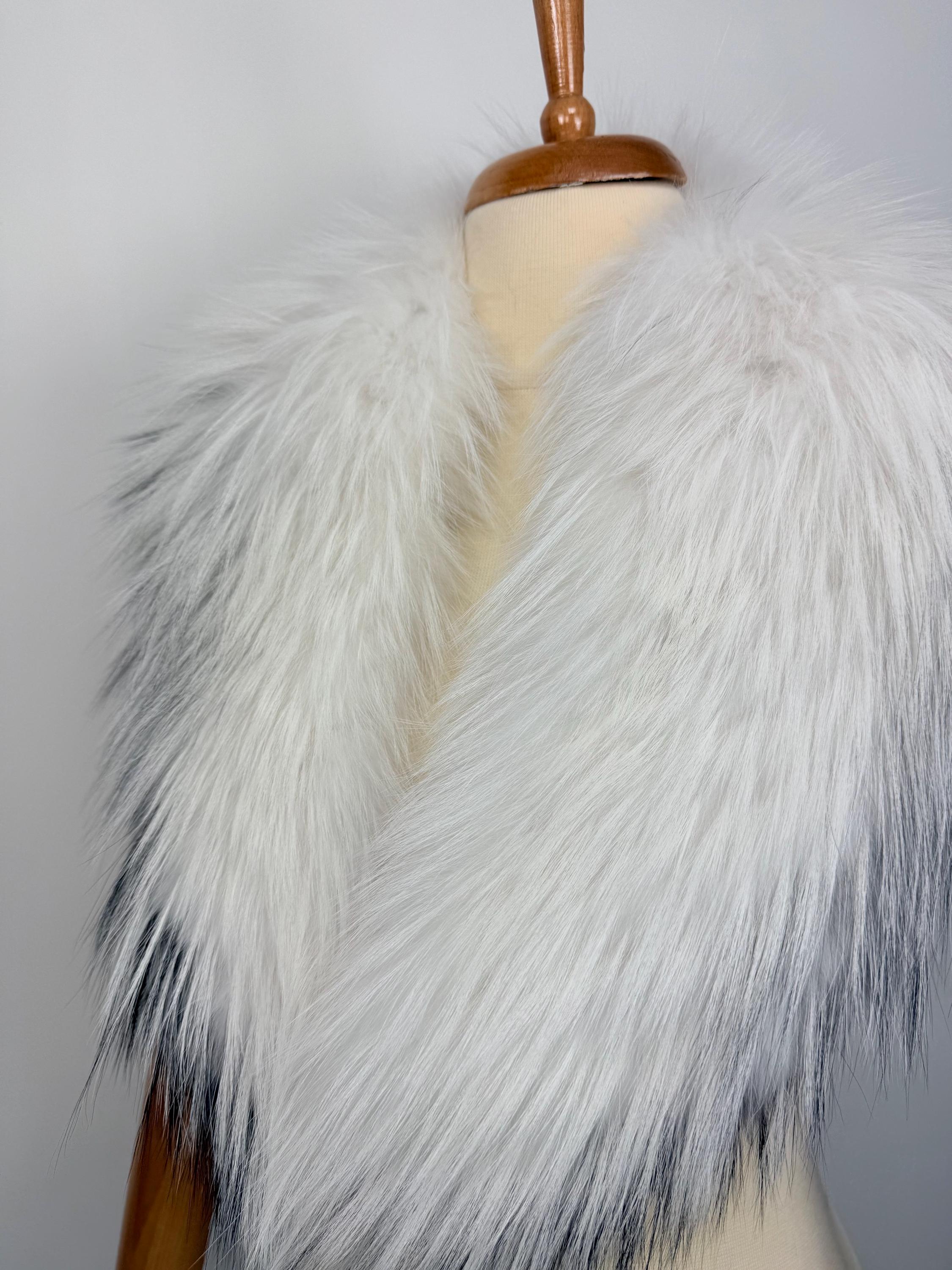Platinum Fox Fur Collar – Real Fur Collar, Handmade in Greece, Luxury Neck Accessory