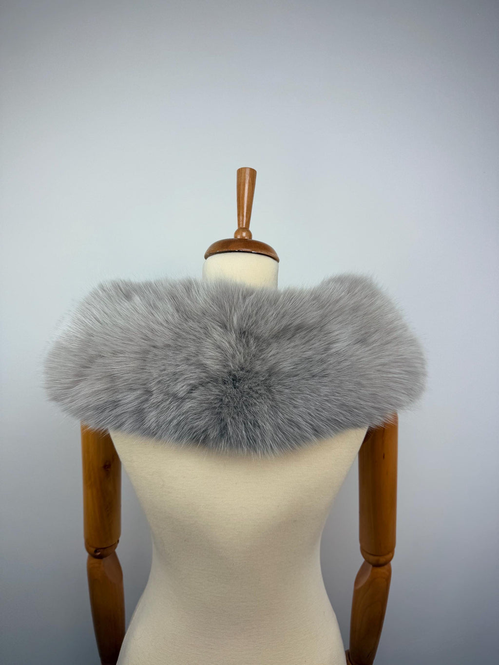 Gray Fox Fur Collar – Real Fur Collar, Handmade in Greece, Luxury Neck Accessory