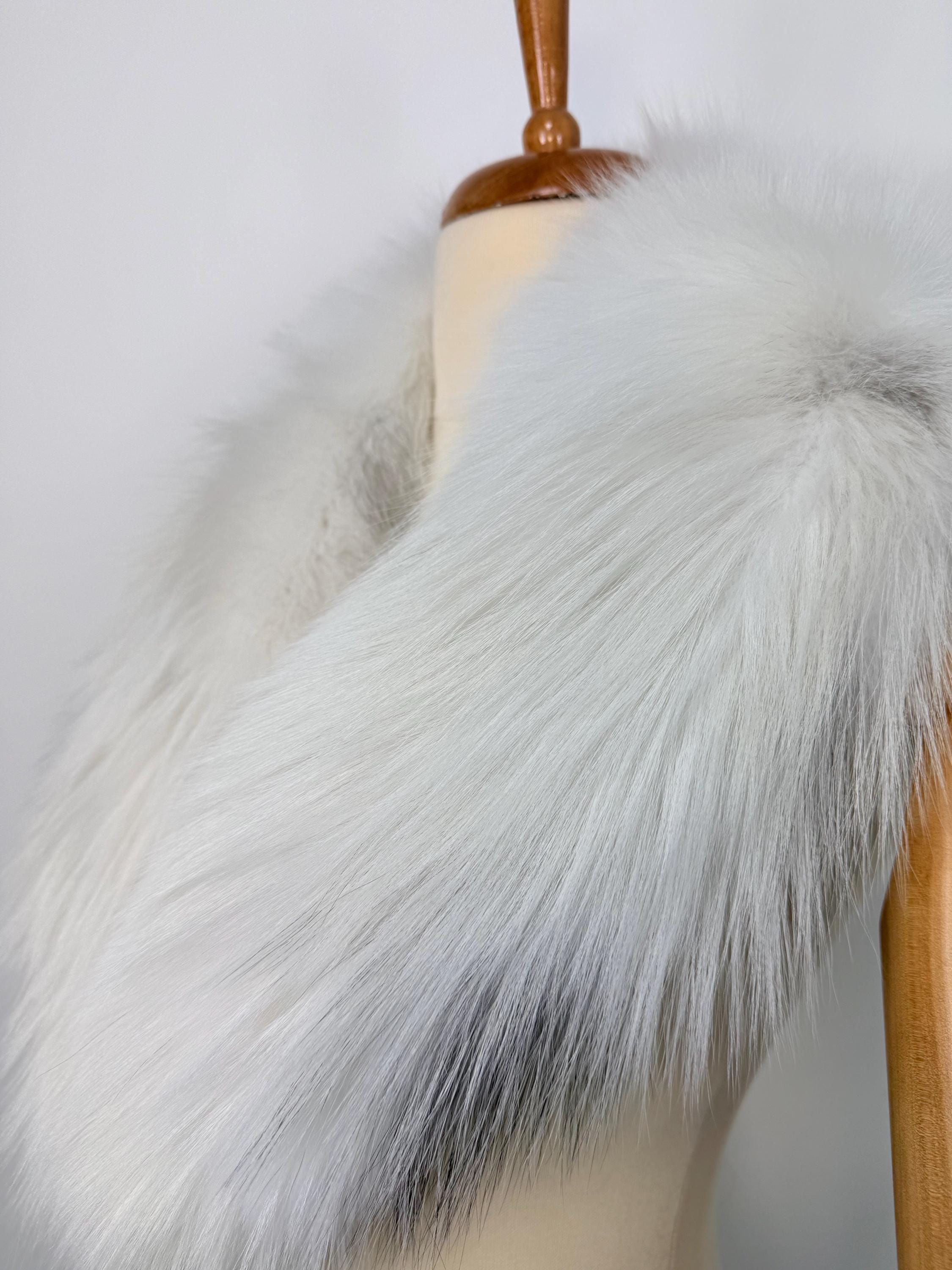 Real Platinum Fox Fur Collar: Luxury Fur Stole