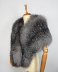 Frost Fox Fur Shawl – Real Fur Evening Wrap, Handmade in Greece