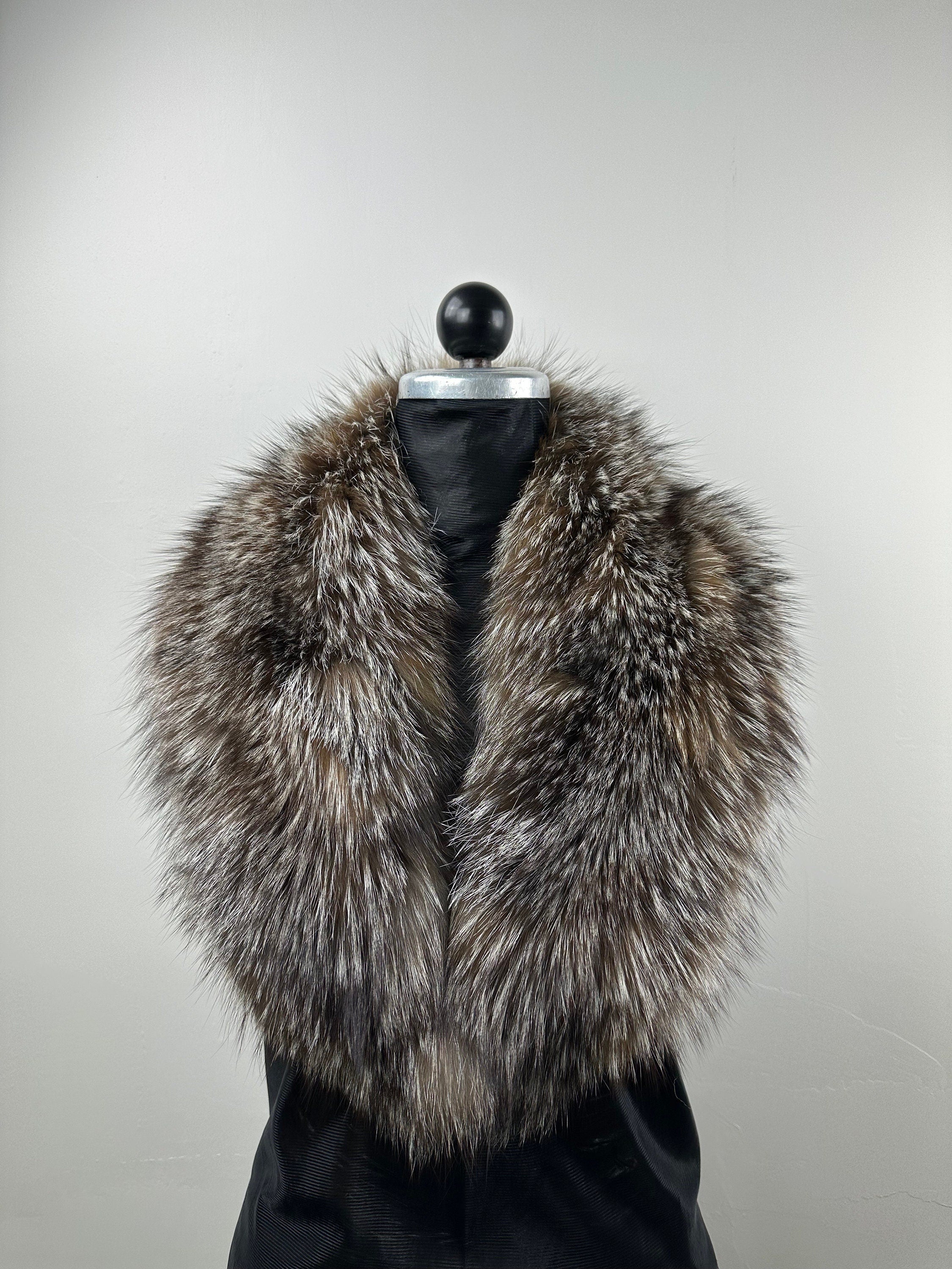 Crystal Fox Fur Collar – Real Fur Collar, Handmade in Greece, Luxury Neck Accessory