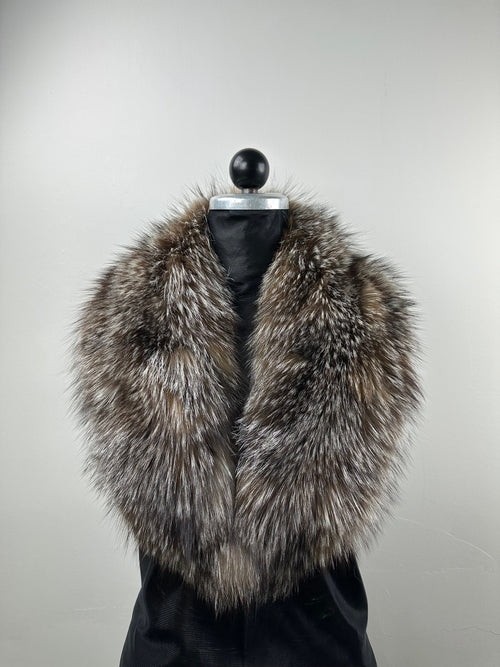 Crystal Fox Fur Collar – Real Fur Collar, Handmade in Greece, Luxury Neck Accessory