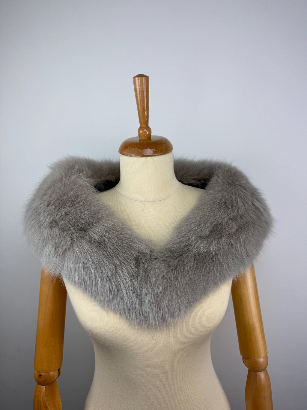 Gray Fox Fur Collar – Real Fur Collar, Handmade in Greece, Luxury Neck Accessory