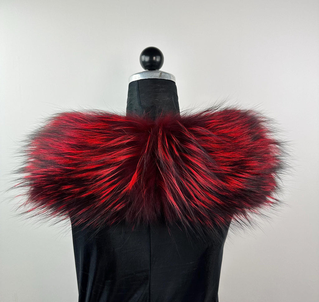 Luxury Red Fox Fur Collar – Real Fur, Handmade in Greece, Elegant Neck Accessory
