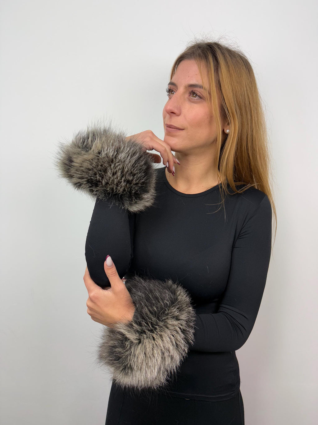 Real Fox Fur Cuffs: Handmade Fluffy Wrist Warmers (Set of Two)