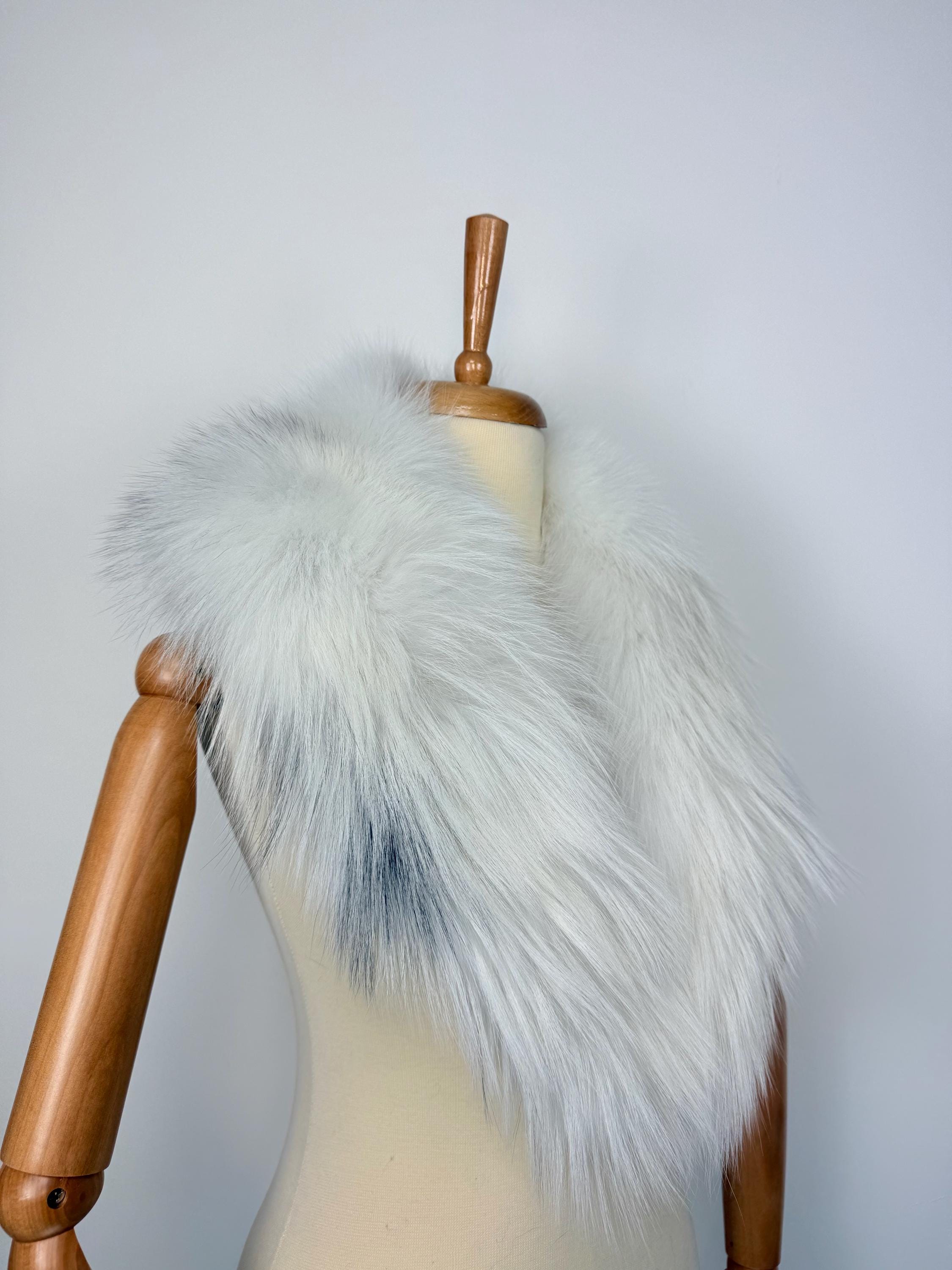 Real Platinum Fox Fur Collar: Luxury Fur Stole