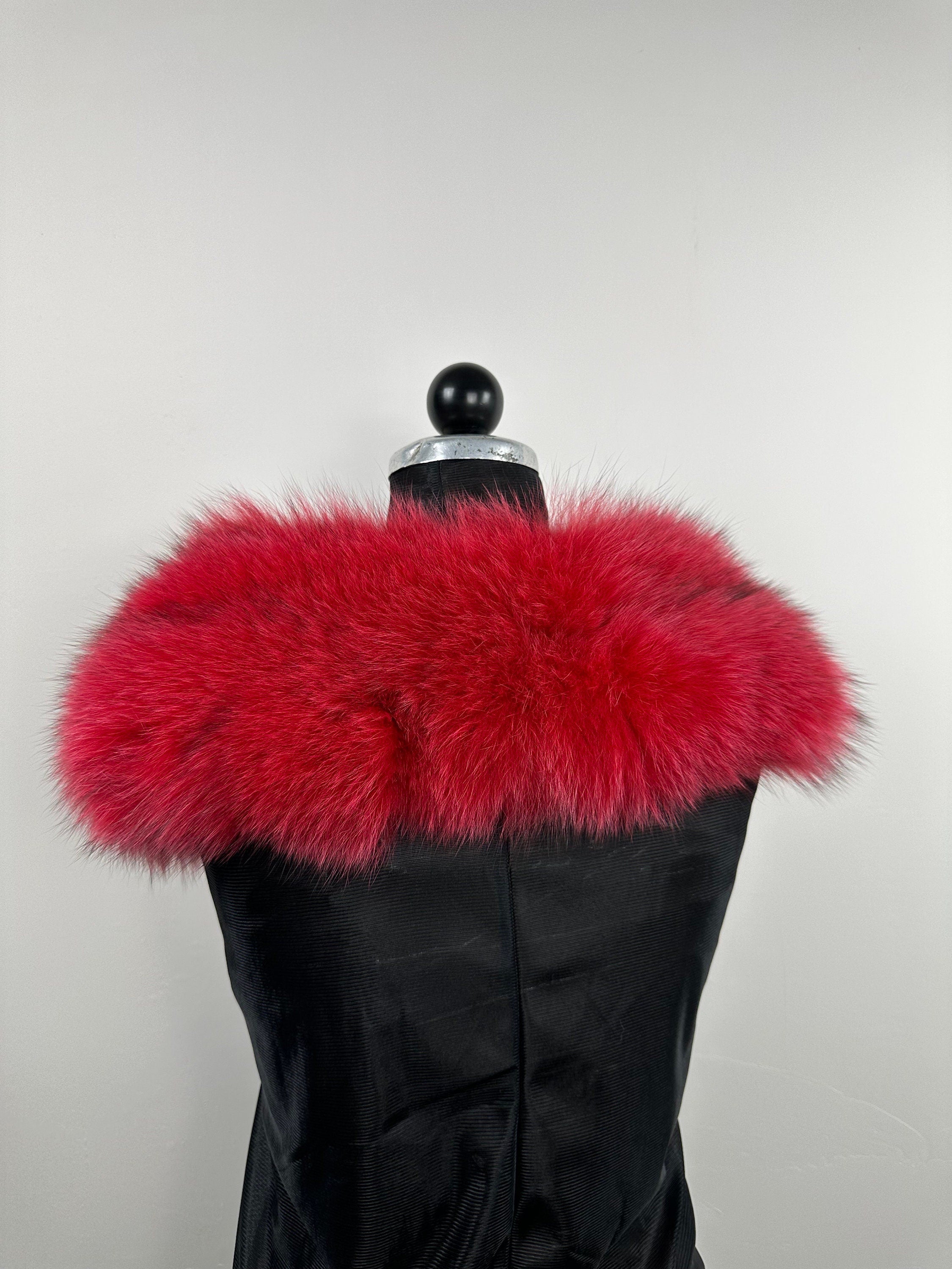Red Fox Fur Collar: Handmade Genuine Fur Stole