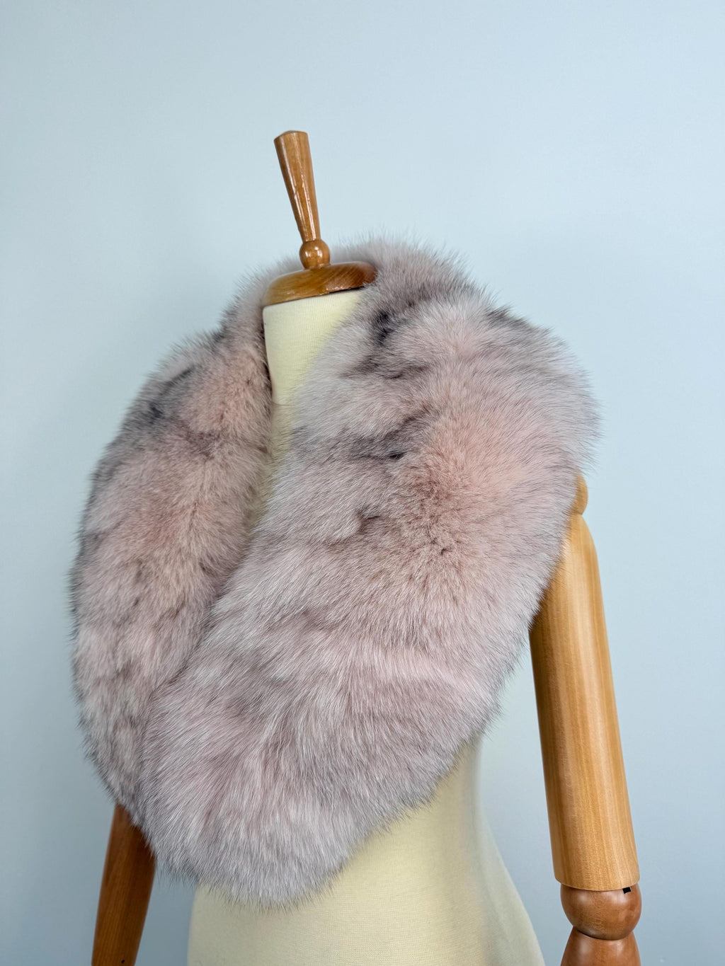 Light Pink Fox Fur Collar – Real Fur Collar, Handmade in Greece, Luxury Neck Accessory