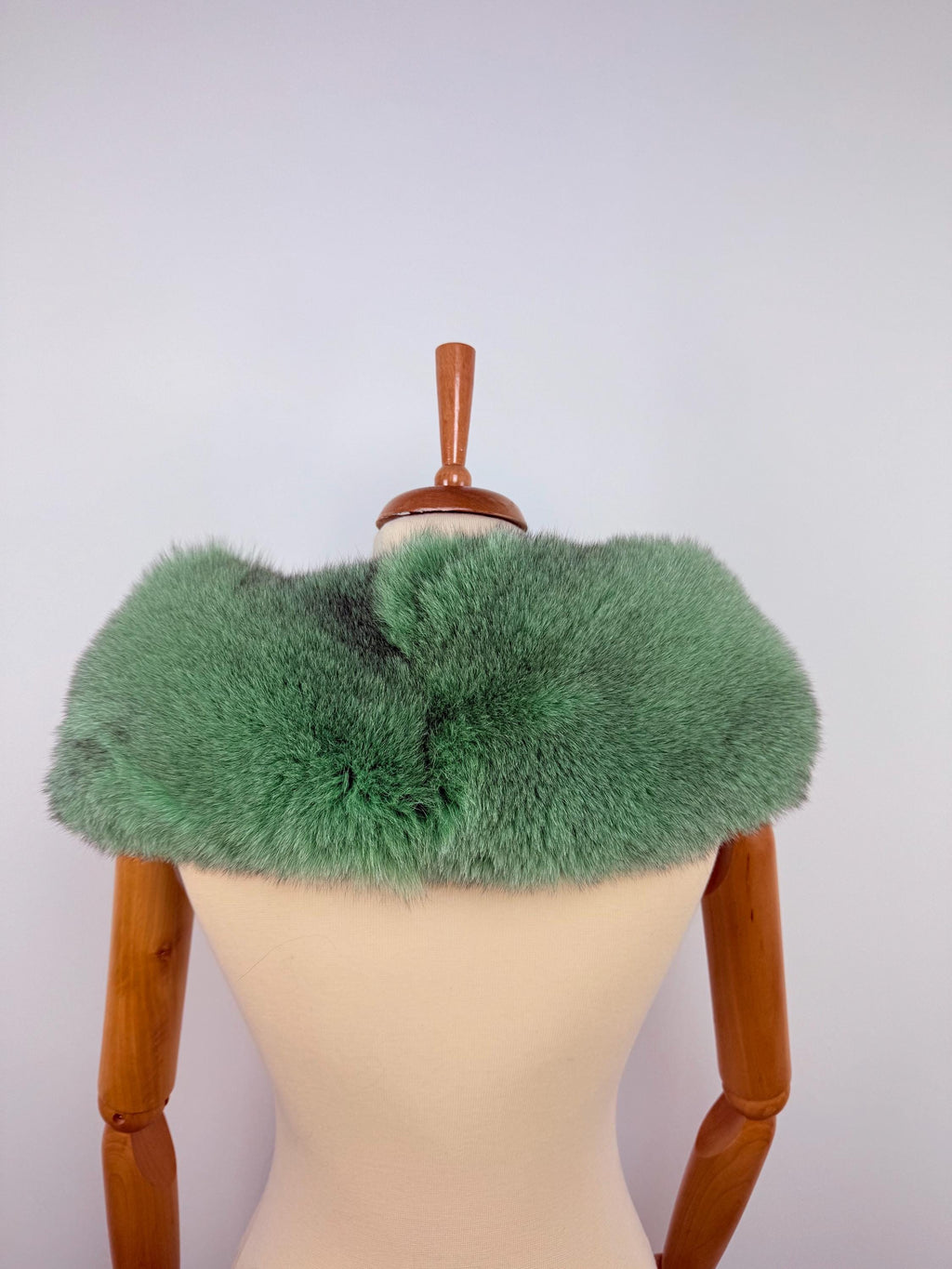 Emerald Green Fox Fur Collar – Real Fur Collar, Handmade in Greece, Luxury Neck Accessory