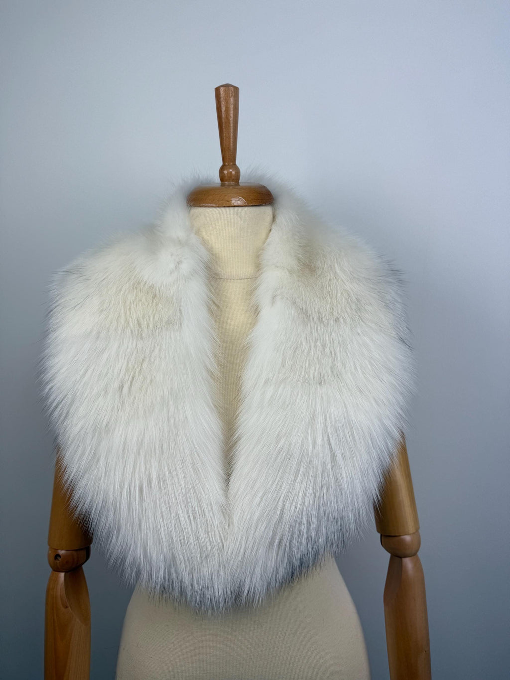 Luxury White Fox Fur Collar – Real Fur, Handmade in Greece, Elegant Neck Accessory