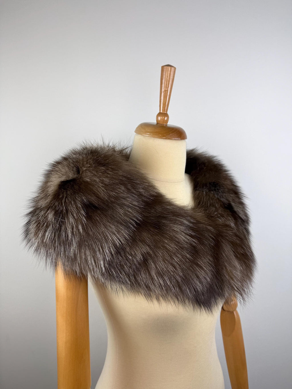 Real Fur Collar Crystsl Fox: Genuine Fur Stole, Neck Warmer