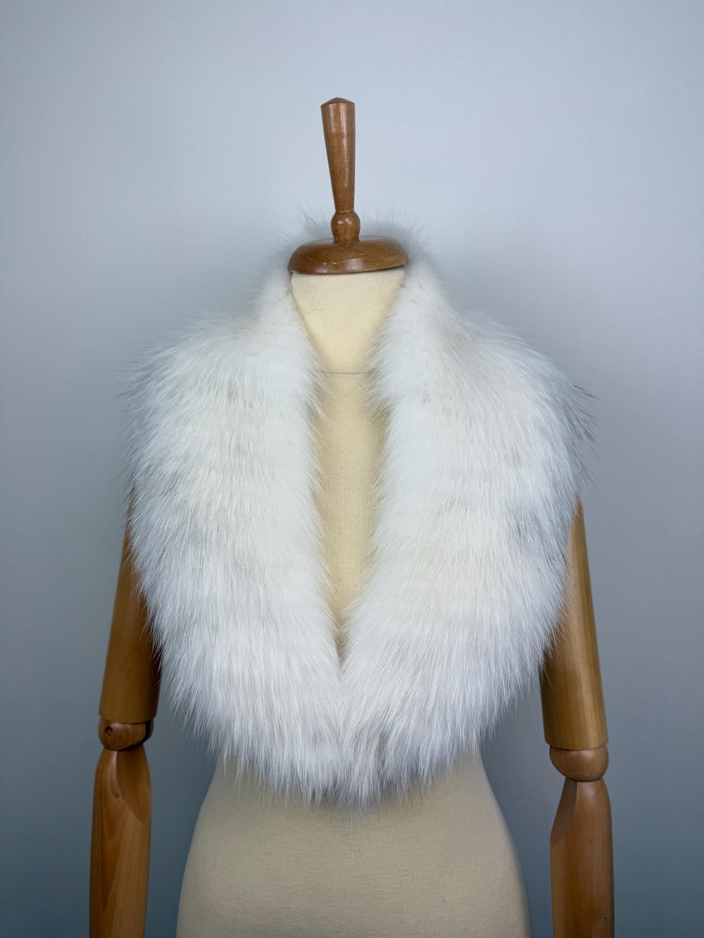 Genuine White Fox Fur Collar: Handmade Luxury Fur Stole