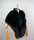 Black Fur Shawl: Luxurious Fox Fur Stole, Evening Wrap