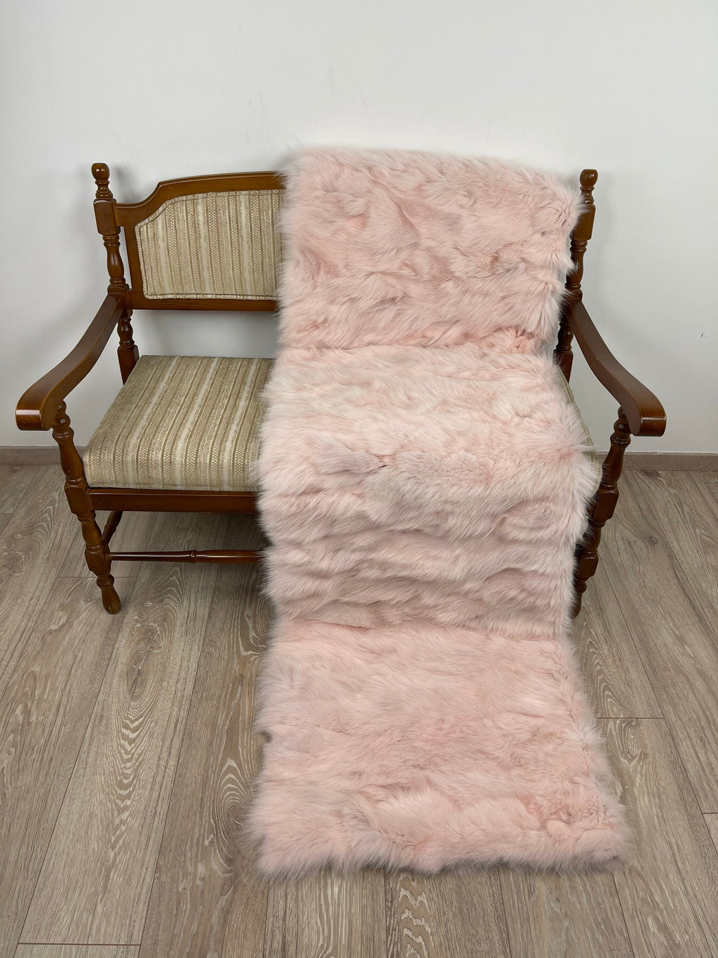 Genuine Pink Fox Fur Blanket: Soft Fur Throw