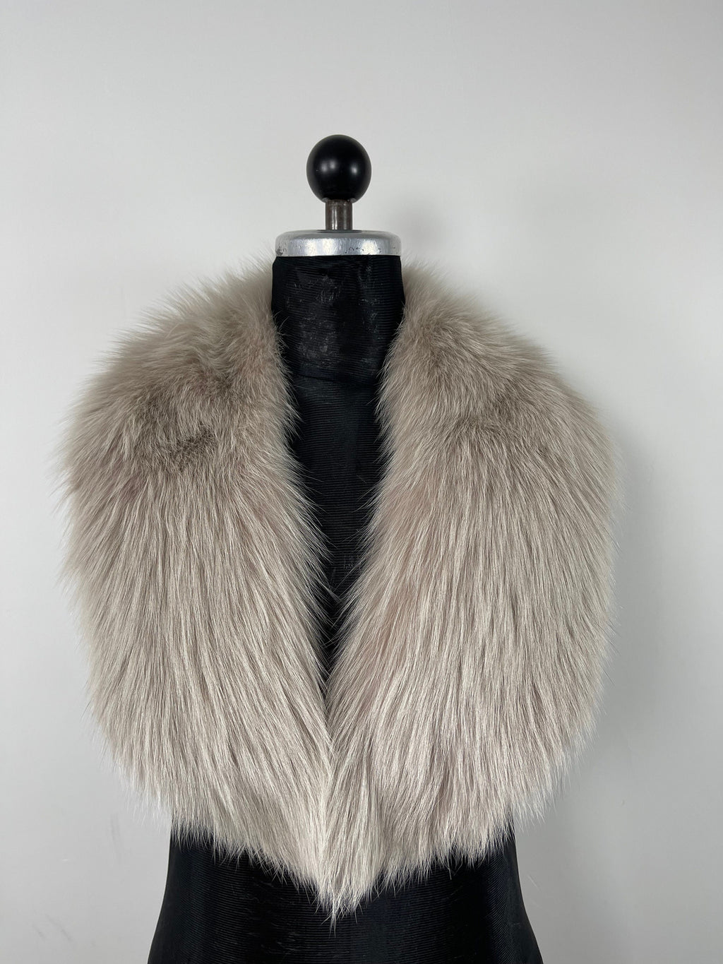Fox Fur Collar – Real Fur Gray Collar, Handmade in Greece, Luxury Neck Accessory