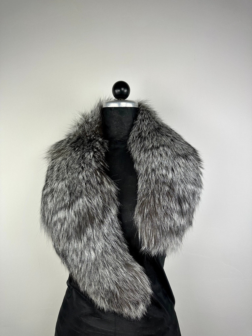 Silver Fox Fur Collar: Genuine Fur Stole