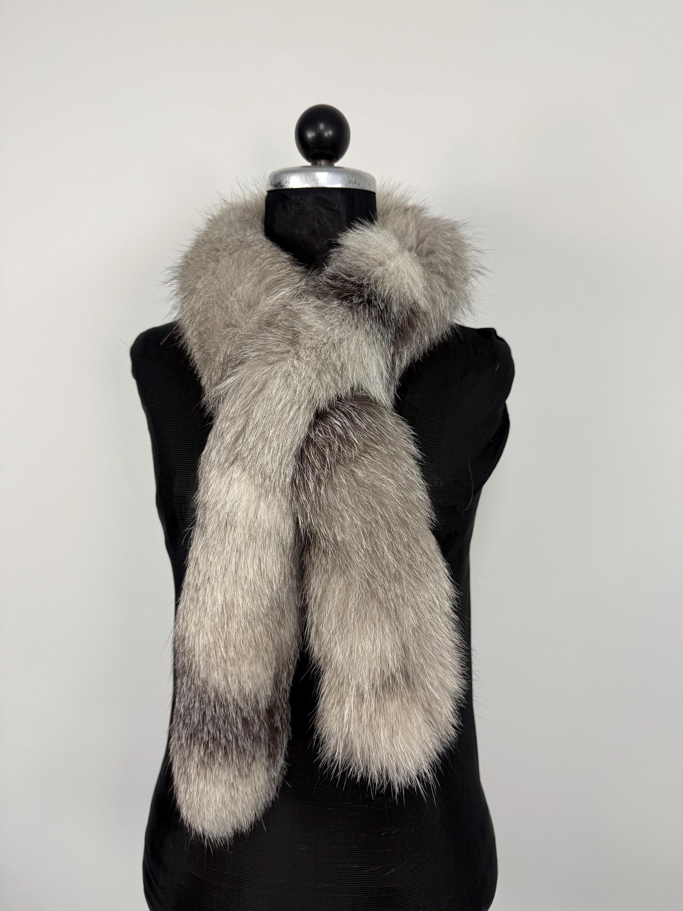 Real Frost Fox Fur Scar : Genuine Fur Scarves, Made in Greece