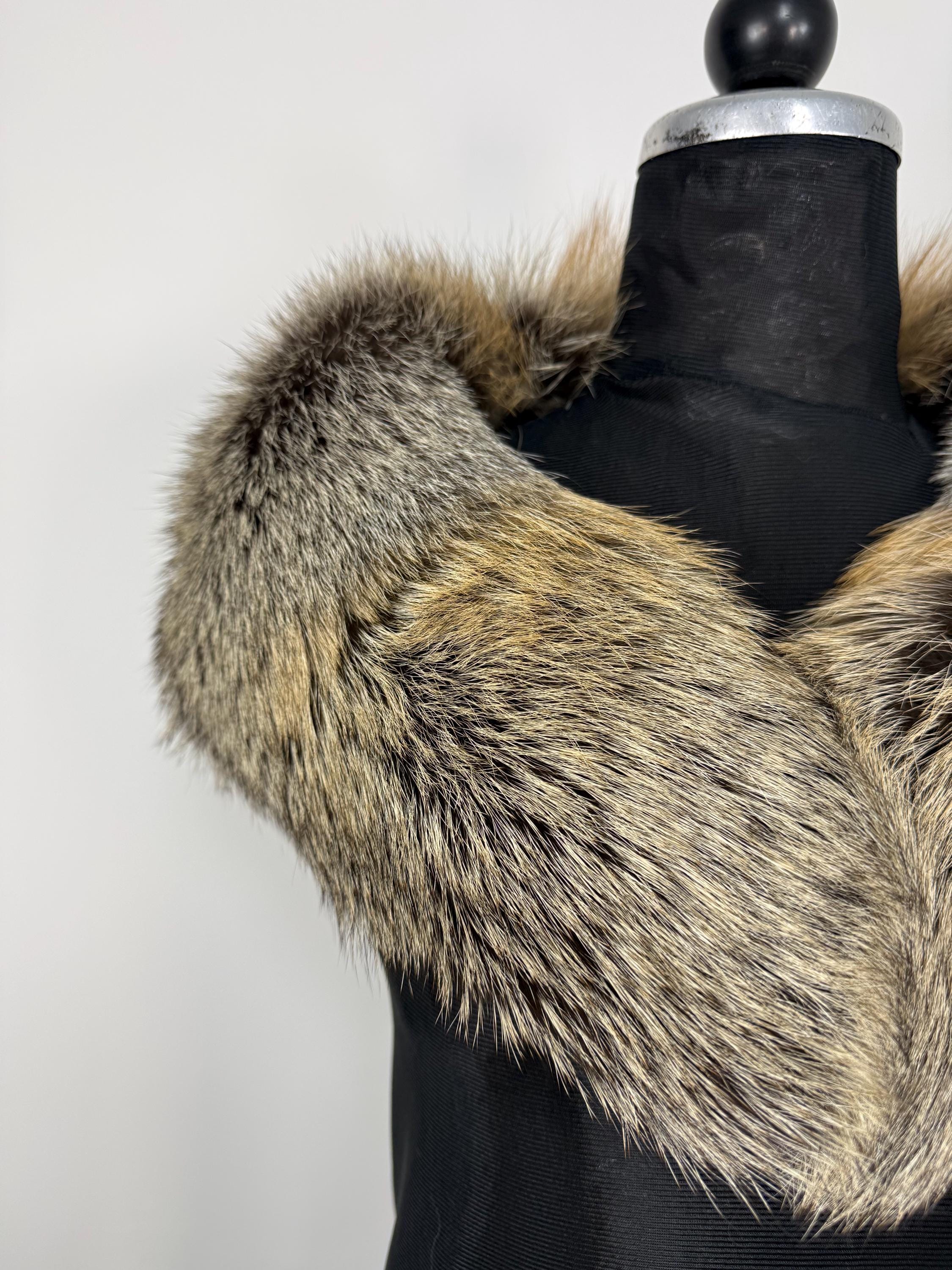 Cross Fox Fur Collar – Real Fur Collar, Handmade in Greece, Luxury Neck Accessory