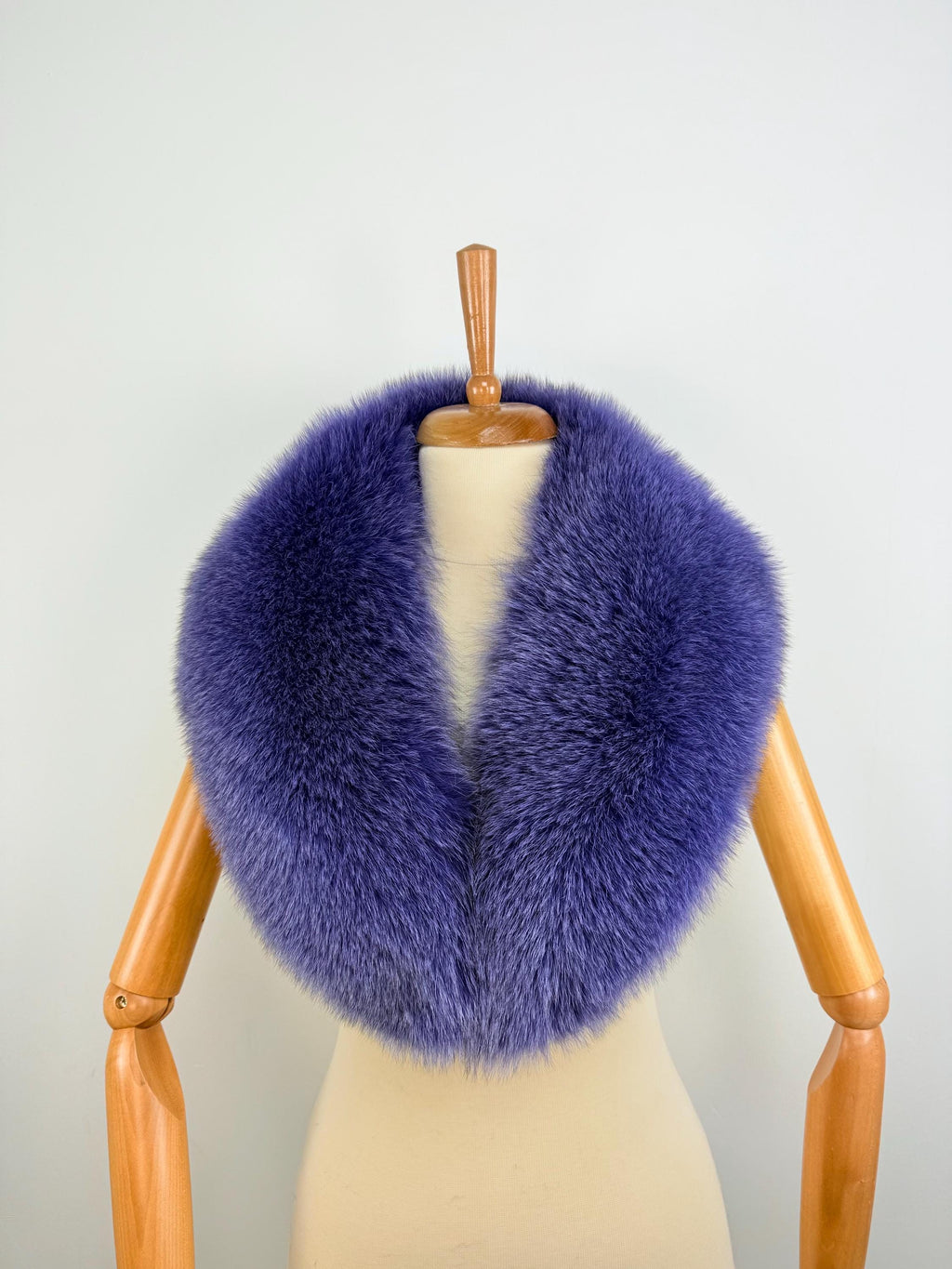 Deep Violet Fox Fur Collar – Real Fur Collar, Handmade in Greece, Luxury Neck Accessory