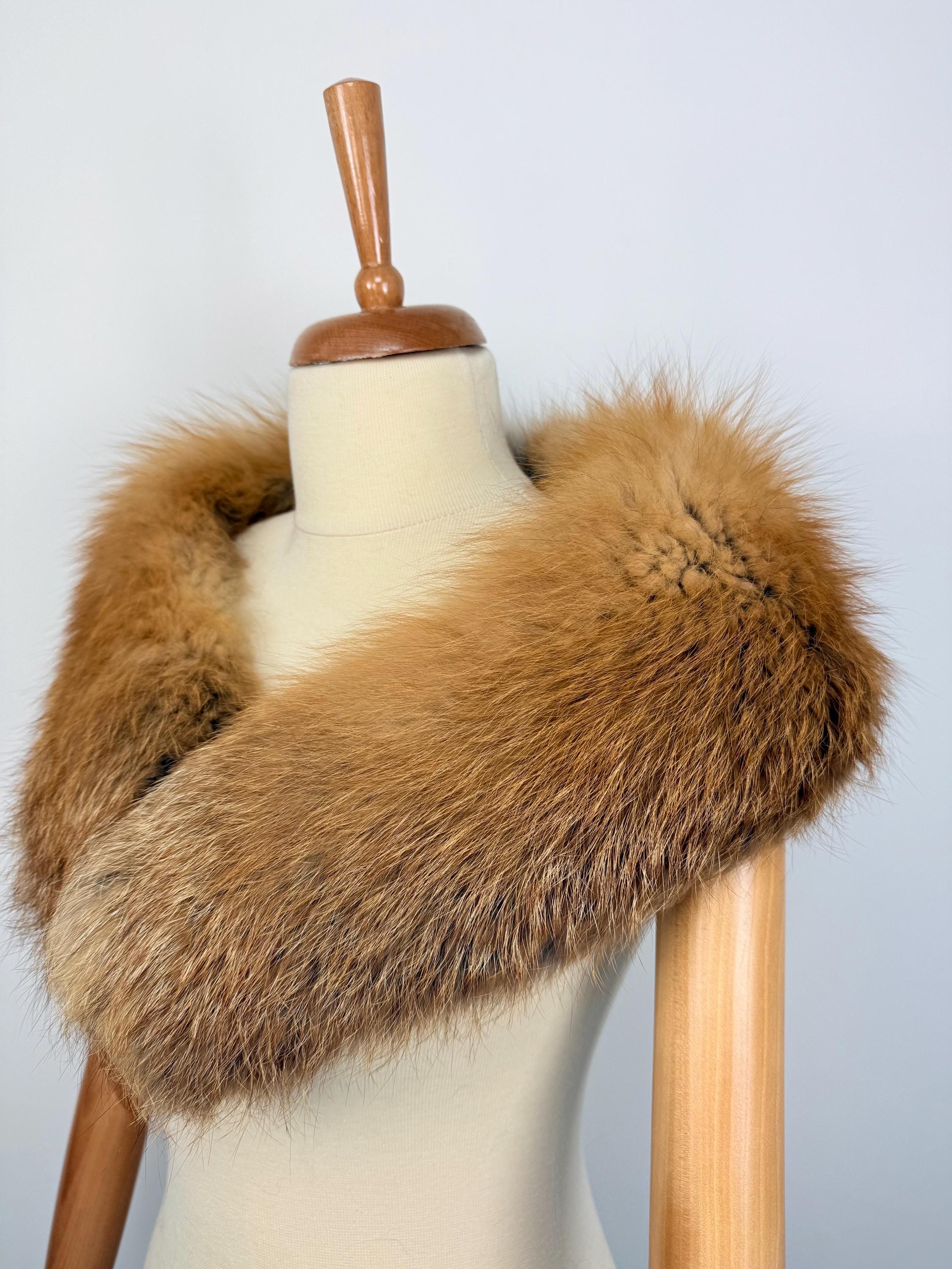 Red Fox Fur Collar – Real Fur Collar, Handmade in Greece, Luxury Neck Accessory