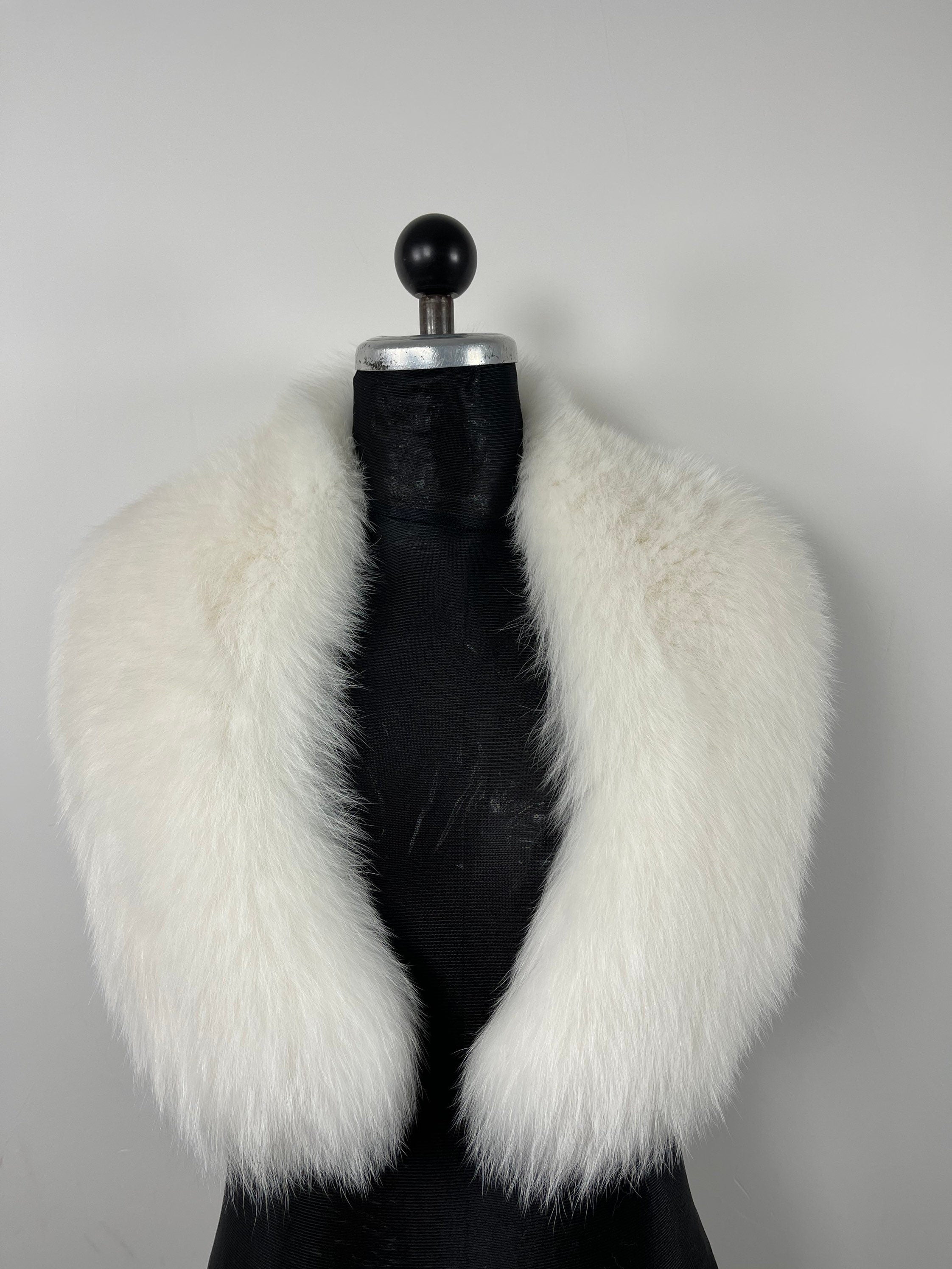 White Fox Fur Bridal Collar – Real Fur Collar, Handmade in Greece, Luxury Bridal Accessory