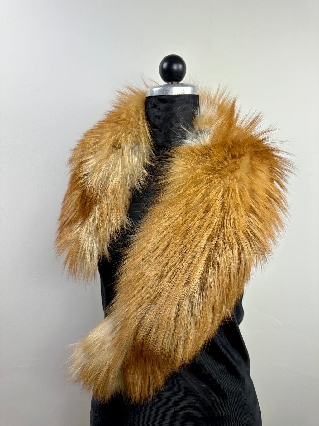 Golden Fox Fur Collar – Real Fur Neck Wrap, Luxury Handmade Stole