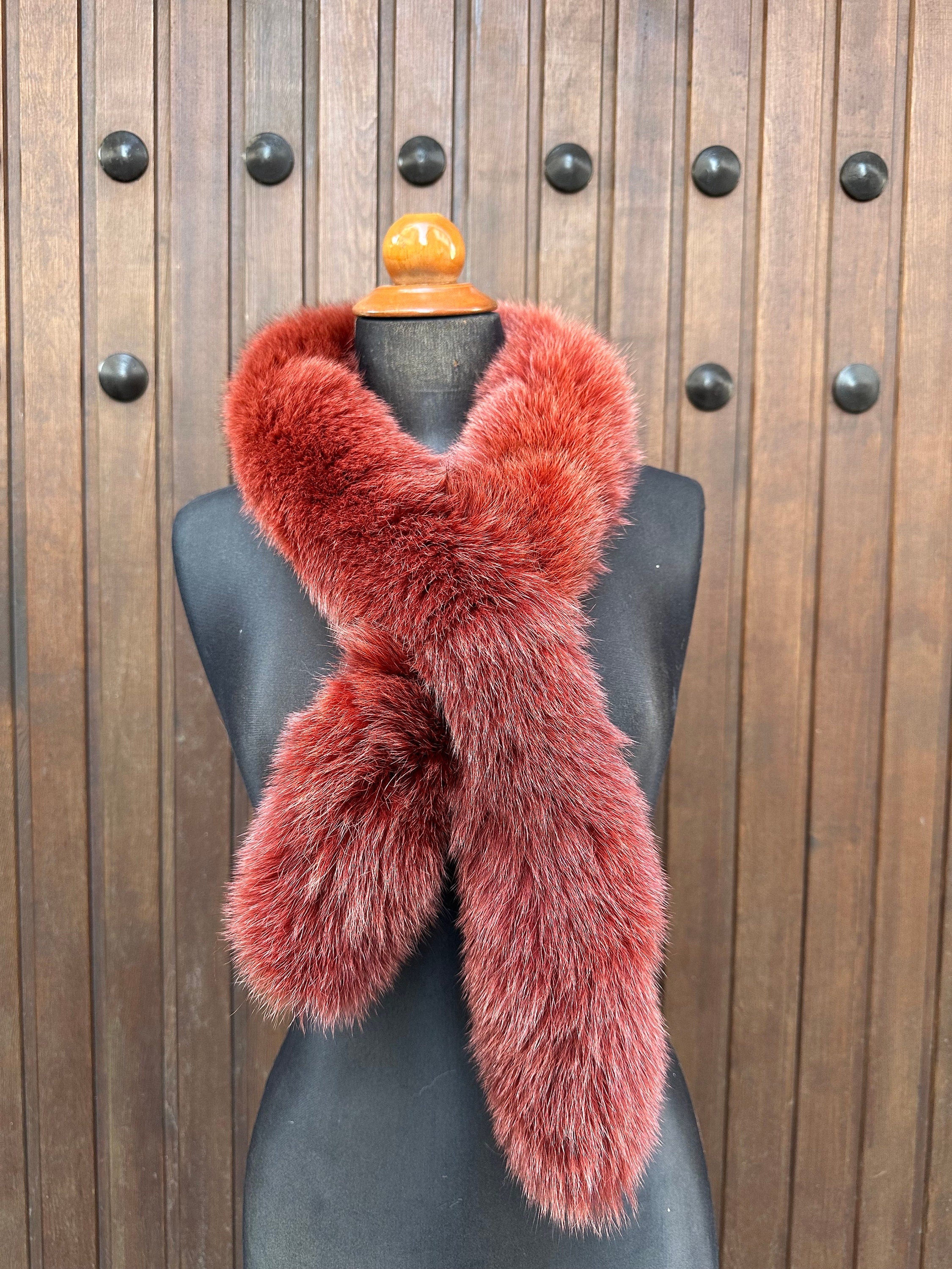 Fox Fur Scarf – Real Fur Scarf, Handmade in Greece, Luxury Winter Scarf