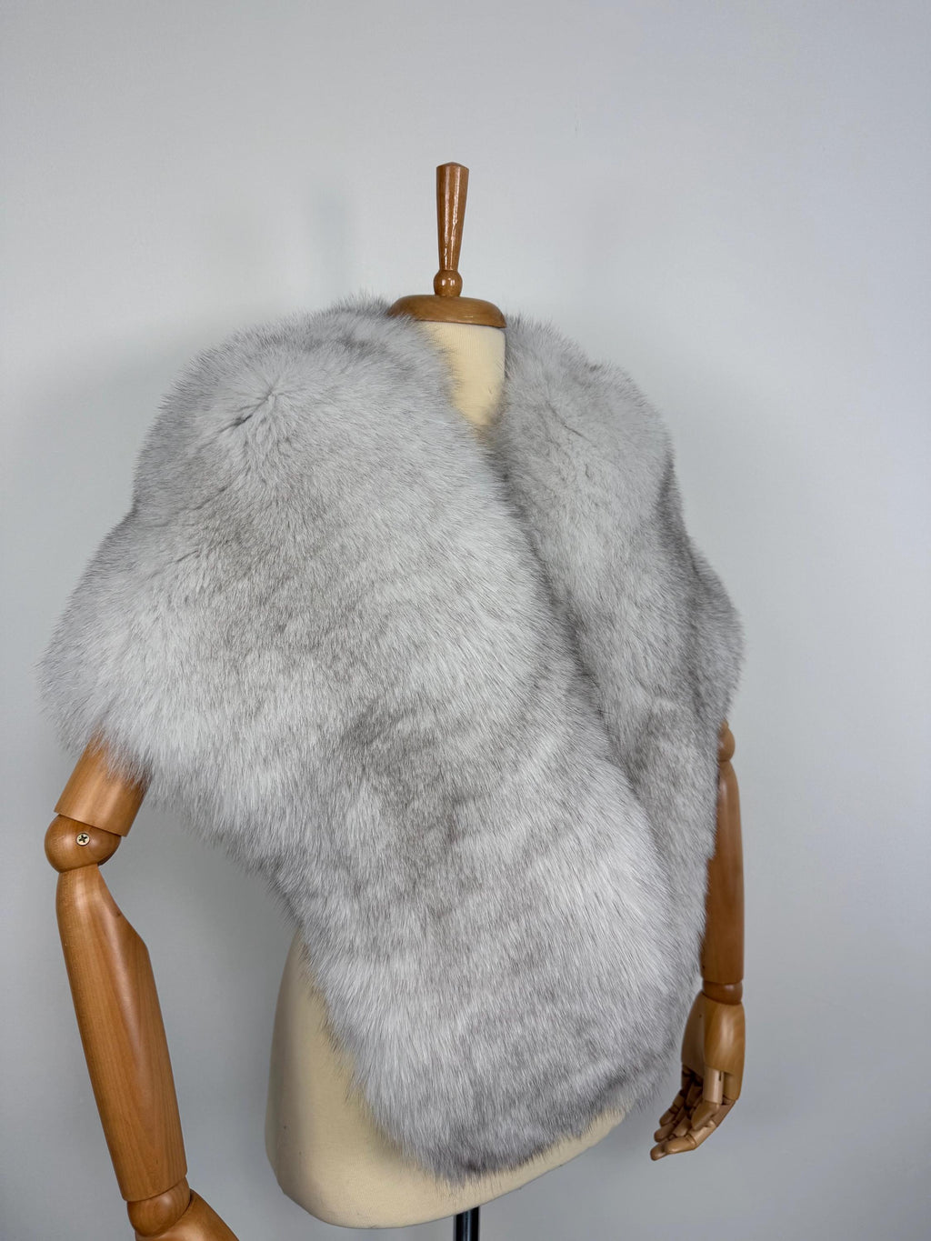 Luxury Fur Shawl: Real Blue Fox Fur Collar, Evening Stole, Winter Bridal Wrap