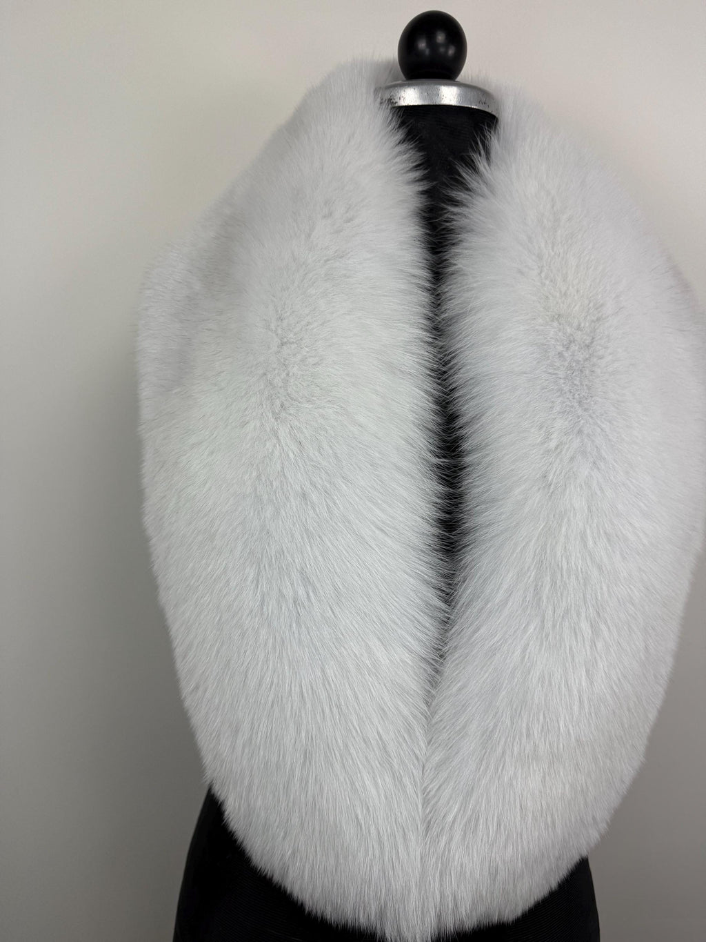 White Fox Fur Bridal Stole – Real Fur Wrap, Extra Long, Handmade in Greece