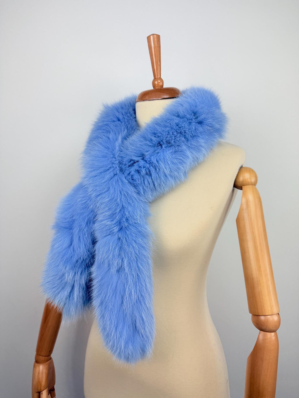 Luxury Blue Fox Fur Scarf - Real Fur Neck Warmer