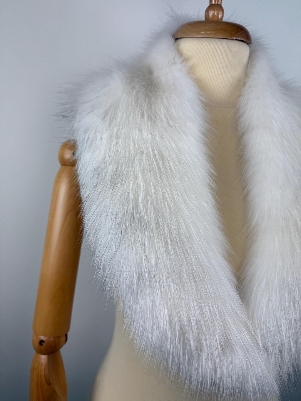 Genuine White Fox Fur Collar - Luxury Fur Stole