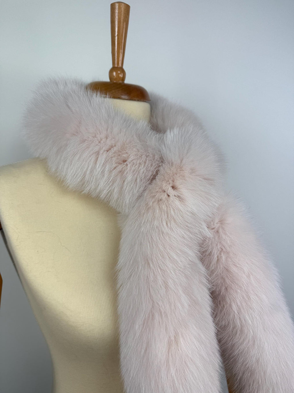 Genuine Baby Pink Fox Fur Scarf - Fluffy Real Fur