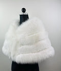 White fox fur stole, real fur bridal shawl warp, wedding etole
