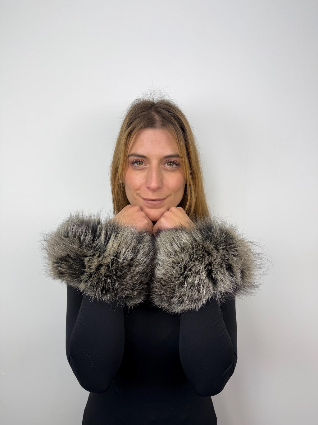 Real Fox Fur Cuffs: Handmade Fluffy Wrist Warmers (Set of Two)