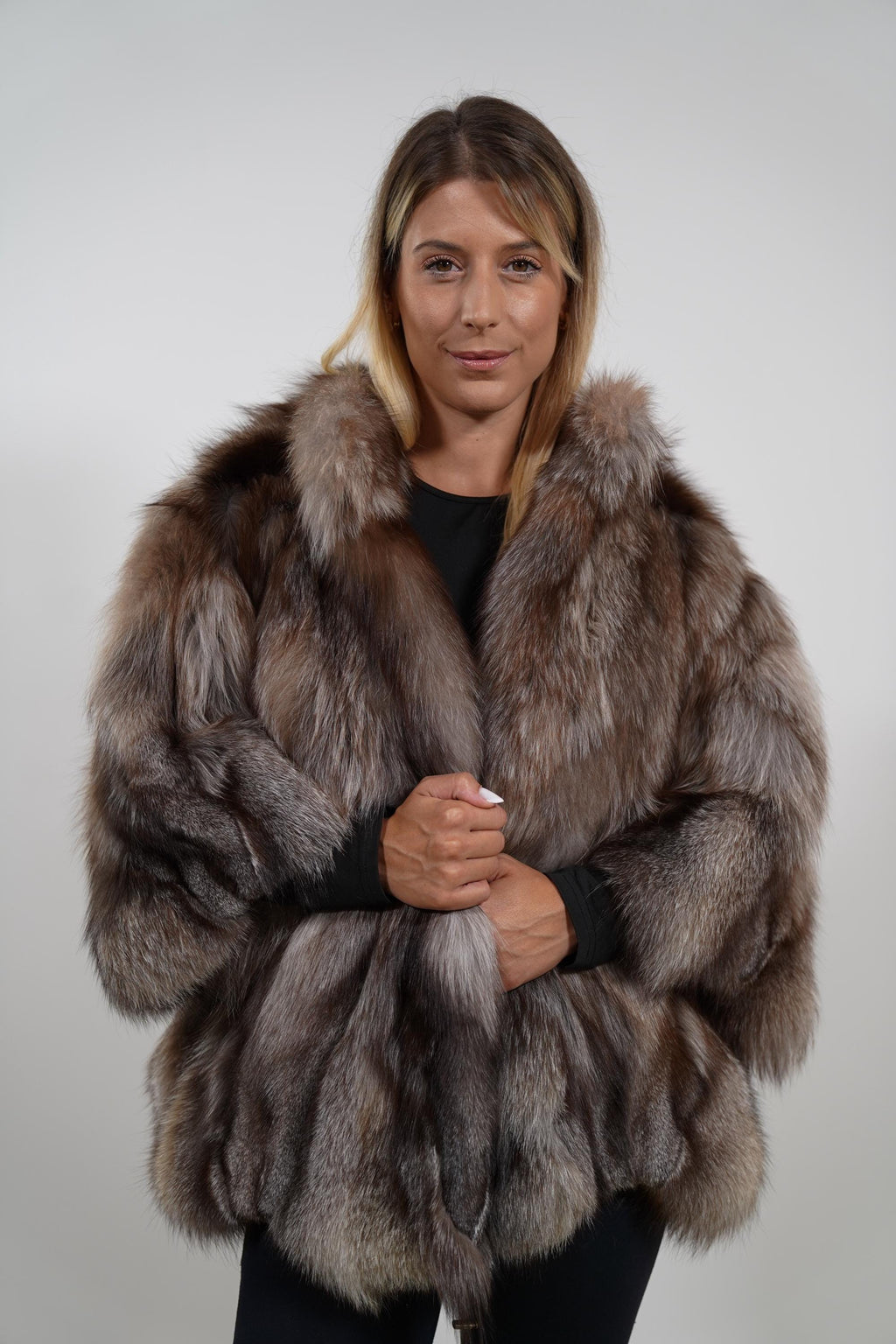 Genuine Fur Jacket : Luxury Real Fox Fur Coat